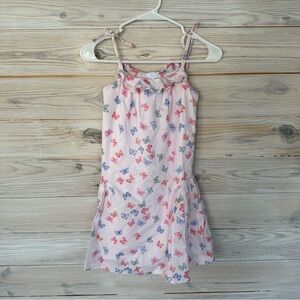 Jacadi Butterfly Dream Pink Print Dress Size 10